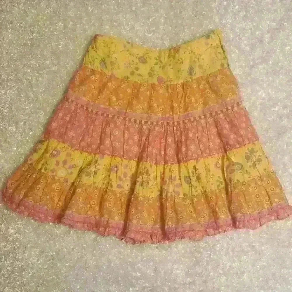 Pumpkin Patch Skirt Girl Size 7 Ditzy Floral Boho Spring Easter